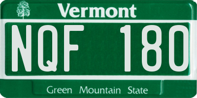 VT license plate NQF180