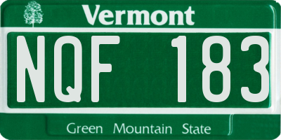 VT license plate NQF183