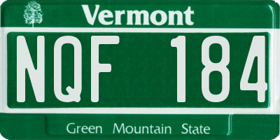 VT license plate NQF184