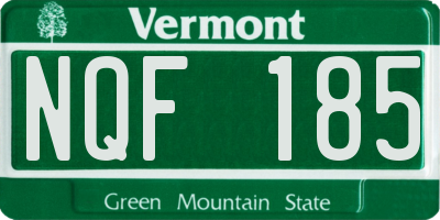 VT license plate NQF185