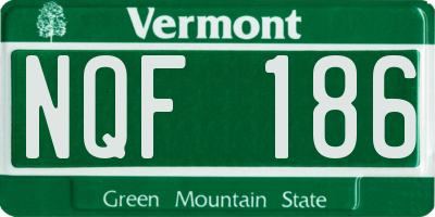 VT license plate NQF186