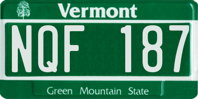 VT license plate NQF187