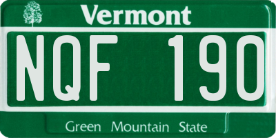 VT license plate NQF190