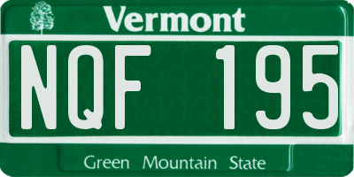 VT license plate NQF195