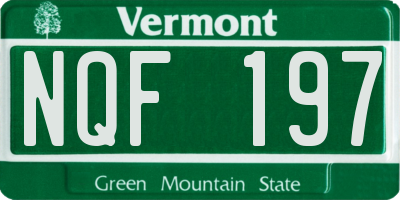 VT license plate NQF197