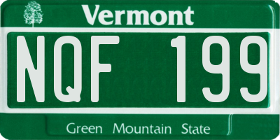 VT license plate NQF199