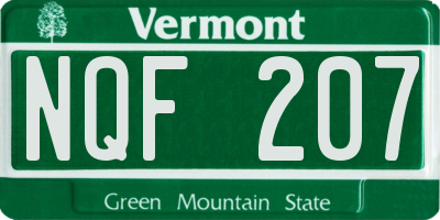 VT license plate NQF207