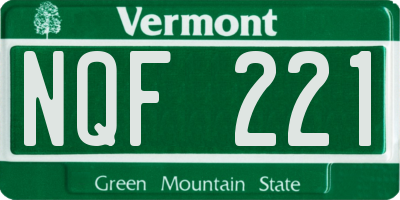 VT license plate NQF221