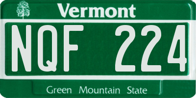VT license plate NQF224