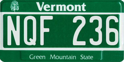 VT license plate NQF236