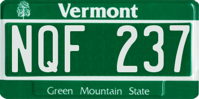 VT license plate NQF237