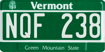 VT license plate NQF238