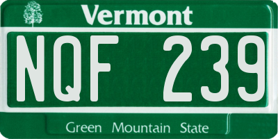 VT license plate NQF239