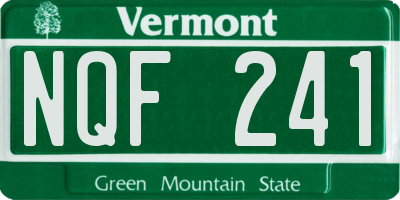 VT license plate NQF241