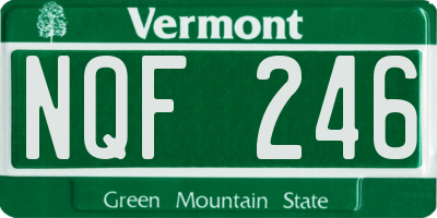 VT license plate NQF246