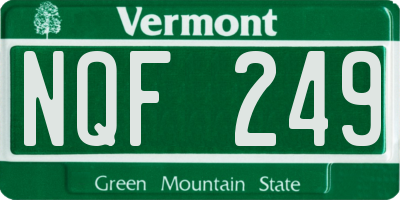 VT license plate NQF249