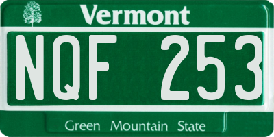 VT license plate NQF253