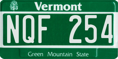 VT license plate NQF254