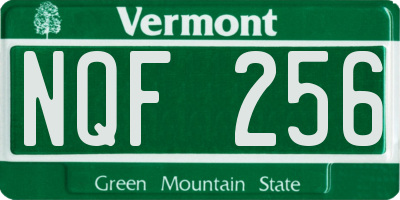 VT license plate NQF256