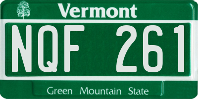 VT license plate NQF261