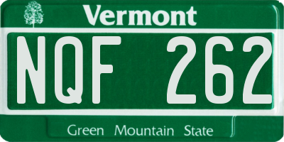 VT license plate NQF262