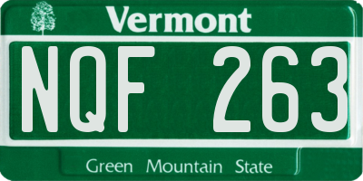 VT license plate NQF263