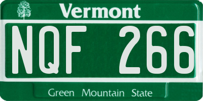 VT license plate NQF266