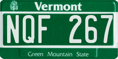 VT license plate NQF267