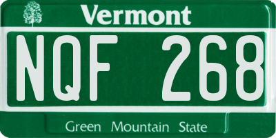 VT license plate NQF268