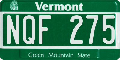 VT license plate NQF275