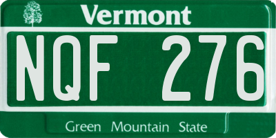 VT license plate NQF276