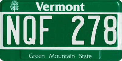 VT license plate NQF278