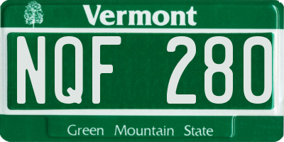 VT license plate NQF280