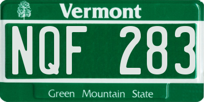 VT license plate NQF283
