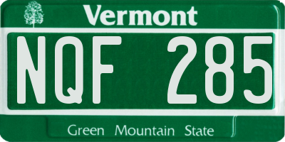 VT license plate NQF285
