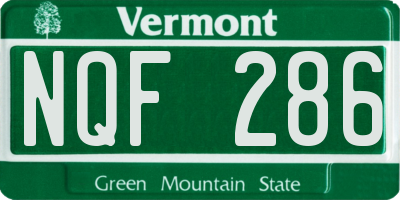 VT license plate NQF286