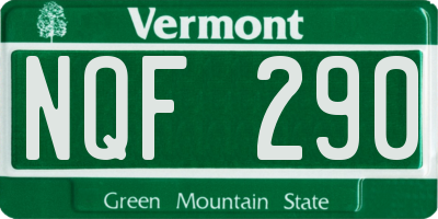 VT license plate NQF290