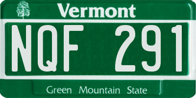 VT license plate NQF291