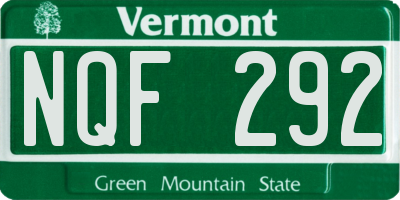 VT license plate NQF292