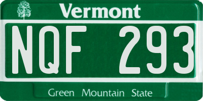 VT license plate NQF293