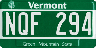 VT license plate NQF294