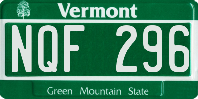 VT license plate NQF296