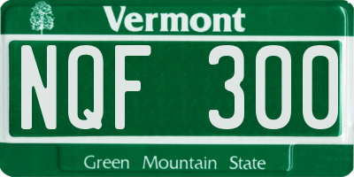 VT license plate NQF300
