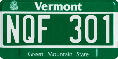 VT license plate NQF301