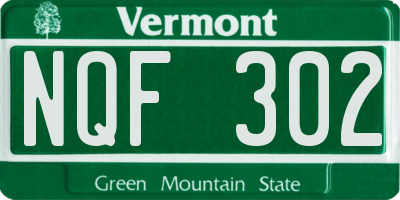 VT license plate NQF302