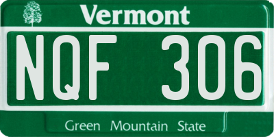 VT license plate NQF306
