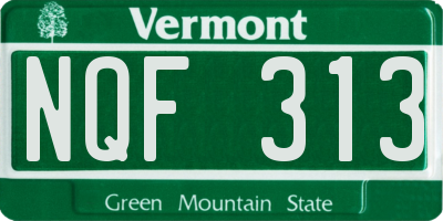 VT license plate NQF313