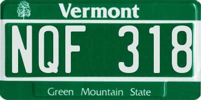 VT license plate NQF318