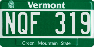 VT license plate NQF319