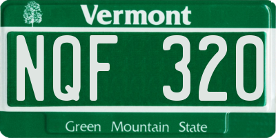 VT license plate NQF320